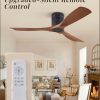 Ceiling Fans without Lights, Flush Mount Ceiling Fan with Remote Control Modern,Low Profile Ceiling Fans with 6-Speeds Reversible DC Motor for Patio Living Room Bedroom(Walnut)