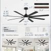 84 Inch Ceiling Fans with Lights, Black Modern Ceiling Fan with Remote,Large Farmhouse Indoor & Outdoor Ceiling Fan with 8 Dual Finish Blades, Quiet DC Motor, Bright LED Light