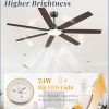 72 Inch Large Ceiling Fans with Lights, Black Modern Ceiling Fan with Quiet DC Motor, 3CCT, Indoor/Outdoor Ceiling Fan with Dual Finish Reversible 7 Blades, Timer for Living Room, Patio
