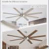 72 Inch large Ceiling Fans without Lights, Brushed Nickel Modern Ceiling Fan, 6-Speeds, Quiet Reversible DC Motor, Indoor/Outdoor Ceiling Fan with Remote for Patio, Living Room, Bedroom