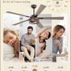Farmhouse Ceiling Fans with Light, 60 Inch Bedroom Ceiling Fan with Lights, 6-Speed Adjustable, Quiet and Reversible DC Motor, 5 Dual Finish Blades, Rustic Caged Ceiling FanOil Bronze