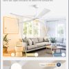 60 Inch Ceiling Fans with Lights and Remote, White Modern Plug in Ceiling Fan with 6 Speeds,Bright LED Light,Reversible Quiet DC Motor for Bedroom,Living Room