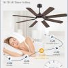 62 Inch Ceiling Fans with Lights, Oil Bronze Modern Ceiling Fan with Remote,Large Farmhouse Indoor & Outdoor Ceiling Fan with 8 Dual Finish Blades, Quiet DC Motor, Bright LED Light