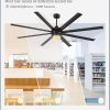 84 inch Large Ceiling Fan Outdoor Industrial Ceiling Fan with Light and Remote, 6-Speed, 3CCT, 8 Aluminum Blades, Modern Black Big Assed Ceiling Fans for Patios Garage Shop Porch Indoor