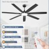 72 Inch Large Ceiling Fans with Lights, Black Modern Ceiling Fan with Quiet DC Motor, 3CCT, Indoor/Outdoor Ceiling Fan with Dual Finish Reversible 7 Blades, Timer for Living Room, Patio