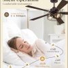 1 Pack Farmhouse 60 Inch Ceiling Fans with Lights, Industrial Caged Ceiling Fans for Bedroom Living Room, Double-Sided 5 Blades Rustic Ceiling Fan-Oil Bronze