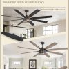 Farmhouse Ceiling Fans with Lights and Remote, 72 Inch Grey Industrial Caged Ceiling Fans for Bedroom Living Room Kitchen, 6 Speed Reversible Quiet DC Motor, Dual Finish 8 Blades