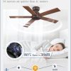 42 Inch Low Profile Ceiling Fan no Lights, Brown Farmhouse Ceiling Fan with Remote, 6-Speeds, Quiet Reversible DC Motor, Indoor/Outdoor Ceiling Fans with Remote for Bedroom, Patio, Living Room