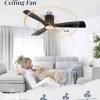 Ceiling Fans with Lights and Remote Control,Modern Flush Mount Ceiling Fan with 3 CCT,Low Profile Ceiling Fans with 6-Speeds Reversible DC Motor for Patio Living Room Bedroom(Black)