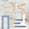 48 Inch Flush Mount Ceiling Fan without lights, White Ceiling Fan with Remote, 6-Speeds, Quiet Reversible DC Motor, Indoor/Outdoor Ceiling Fans for Living Room, Bedroom, Patio
