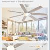 62 Inch Large Ceiling Fans with Lights and Remote, Grey Modern Ceiling Fan with 3CCT LED Light, Quiet DC Motor,Indoor/Outdoor Ceiling Fan with 7 Dual Finish Blades for Living Room, Patio