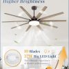 72 inch Large Oil Rubbed Bronze Ceiling Fans with Lights and Remote, Indoor/Outdoor Farmhouse Ceiling Fan with 10 Blades, 32W LED light 3 CCT, 6 Speed Reversible Quiet DC Motor, Dual Finish Blades