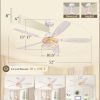 52 Inch Farmhouse Ceiling Fan with Light and Remote, White and Gold Flush Mount Ceiling Fans with 6 Speed Reversible Motor and Dual Finish 5 Blades, Rustic Ceiling Fan for Living Room, Bedroom