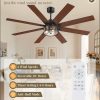 65 Inch Farmhouse Ceiling Fan with Lights and Remote, Black Ceiling Fans with Lights, Modern Ceiling Fan with 6-Speed Reversible DC Motor, 3CCT, Large Ceiling Fans for Living Room, Bedroom, Patio