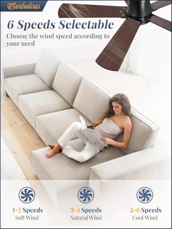 Ceiling Fans with Lights and Remote, 42 inch Low Profile Flush Mount Ceiling Fan,White Modern Ceiling Fan with LED Light for Bedroom Indoor Outdoor-5 Reversible blades, 3CCT, 6 Speeds, Timer