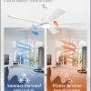 60 Inch Ceiling Fans with Lights and Remote, White Modern Plug in Ceiling Fan with 6 Speeds,Bright LED Light,Reversible Quiet DC Motor for Bedroom,Living Room