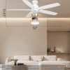 Ceiling Fans with Lights, Low Profile Ceiling Fan with Light and Remote/APP Control, Modern Flush Mount Ceiling Fan for Indoor Bedroom Living Room, Dimmable, Qiuet DC Motor, White
