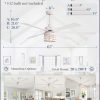 65 Inch Modern Ceiling Fans with Lights and Remote,Farmhouse Large Ceiling Fan with 6-Speed Reversible DC Motor and 6 Dual Finish Blades,White Ceiling Fan with Light for Living Bedroom Patio