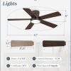 42 Inch Ceiling Fans with Lights and Remote,Indoor Modern Flush Mount Ceiling Fan with 3CCT 6-Speed Quiet DC Motor,Small Low Profile Ceiling Fan for Bedroom Living Room Office(Oil Bronze)