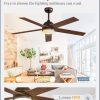 52 Inch Ceiling Fan with Light and Remote, Brown Modern Ceiling Fans, Farmhouse Industrial LED Ceiling Fan Lighting Fixture for Bedroom, Kitchen, Indoor, Living Room