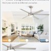 60 Inch Ceiling Fans with Lights and Remote, Reversible 6 Blades, Dimmable, 3000K-6000K Adjustable, Outdoor Ceiling Fans for Patios, Large Ceiling Fan for Indoor or Covered Outdoor, Nickel