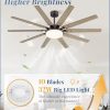 65 inch Large Oil Rubbed Bronze Ceiling Fans with Lights and Remote, Indoor/Outdoor Farmhouse Ceiling Fan with 10 Blades, 32W LED Light 3 CCT, 6 Speed Reversible Quiet DC Motor, Dual Finish Blades