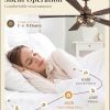 1 Pack Farmhouse 42 Inch Ceiling Fans with Lights, Industrial Caged Ceiling Fans for Bedroom Living Room, Double-Sided 5 Blades Rustic Ceiling Fan-Black Gold