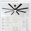 84 Inch Ceiling Fans with Lights, Black Modern Ceiling Fan with Remote,Large Farmhouse Indoor & Outdoor Ceiling Fan with 8 Dual Finish Blades, Quiet DC Motor, Bright LED Light