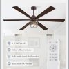 65 Inch Farmhouse Ceiling Fans with Lights and Remote,Industrial Large Ceiling Fan with 6-Speed Reversible DC Motor and 6 Dual Finish Blades,Oil Bronze Ceiling Fan with Light for Living Bedroom Patio