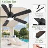 Outdoor Ceiling Fans with Light for Patios Black