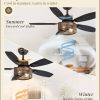 Farmhouse Oil Bronze Ceiling Fans with Lights and Remote, 42 Inch Bedroom Caged Ceiling Fans for Living Room Kitchen6 Speed Reversible Quiet DC Motor, Dual Finish 5 Blades