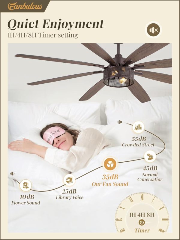 Farmhouse Ceiling Fans with Lights and Remote, 72 Inch Oil Bronze Industrial Caged Ceiling Fans for Bedroom Living Room Kitchen, 6 Speed Reversible Quiet DC Motor, Dual Finish 8 Blades