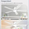 52 inch Ceiling Fans with Lights, Smart Flush Mount Ceiling Fan and Remote APP, Modern Low Profile, 3CCT 20W LED with 6-Speeds Quiet Reversible Motor for Bedroom, Living Room, Kitchen, White
