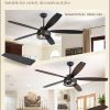 Farmhouse Ceiling Fans with Lights and Remote, 60 Inch Industrial Black Caged Ceiling Fans for Living Room Bedroom Kitchen, 6 Speed Reversible Quiet DC Motor, Dual Finish 5 Blades