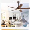 48 Inch Ceiling Fan with Light and Remote, Brown Ceiling Fans with Light, 5 Dual-Color Blades, Reversible Quiet DC Motor, 6 Speeds, 3CCT Adjustable LED for Bedroom Living Room Kitchen Patio