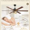65 Inch Farmhouse Crystal Ceiling Fan with Lights and Remote, Chandelier Ceiling Fan with Quiet Reversible DC Motor, Wood Blades - Ideal for Bedroom