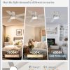42 Inch Ceiling Fans with Lights and Remote,Indoor Modern Flush Mount Ceiling Fan with 3CCT 6-Speed Quiet DC Motor,Black Small Low Profile Ceiling Fan for Bedroom Living Room Office(Nickel)