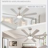 62 Inch Ceiling Fans with Lights,Nickel Modern Ceiling Fan with Remote Large Farmhouse Indoor & Outdoor Ceiling Fan with 8 Dual Finish Blades, Quiet DC Motor, Bright LED Light