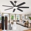 62 Inch Large Ceiling Fans with Lights and Remote, Black Modern Ceiling Fan with 3CCT LED Light, Quiet DC Motor,Indoor/Outdoor Ceiling Fan with 7 Dual Finish Blades for Living Room, Patio