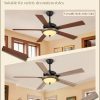 Ceiling Fans with Lights, Rustic Ceiling Fan with Dimmable LED Light, Remote/APP Control,5 Dual Finish Blades,6-Speeds Traditional Ceiling Fan for Bedroom, Living Room,Indoor & Outdoor