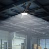 Industrial Ceiling Fan with Bright Lights - Remote/APP Control, High CFM, Extra Large Shop Ceiling Fan for Covered Outdoor Patio, Gym, Black