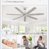 72 Inch Ceiling Fan No Light with Remote Control, Grey Ceiling Fans Without Light With 6-Speeds Quiet Reversible DC Motor, Indoor/Outdoor Ceiling Fan with Dual Finish 7 Blades for Patio Living Room