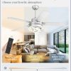 Modern Ceiling Fans with Lights,Silver Chandelier Fan with 6-Speed Dimmable LED and Quiet Reversible DC Motor,Rustic Fandelier Ceiling Fan with 5 Dual Finish Blades for Bedroom Living Room