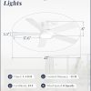 42 Inch Ceiling Fans with Lights and Remote,Indoor Modern Flush Mount Ceiling Fan with 3CCT 6-Speed Quiet DC Motor,White Small Low Profile Ceiling Fan for Bedroom Living Room Office