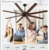 72 Inch Ceiling Fans No Light with Remote, Black Indoor/Outdoor Ceiling Fan Without Light with Quiet Reversible DC Motor, 6 Speeds, 8 Blades Large Ceiling Fan for Living Room Bedroom Patio
