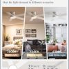 42 Inch Ceiling Fans with Lights and Remote,Indoor Modern Flush Mount Ceiling Fan with 3CCT 6-Speed Quiet DC Motor,White Small Low Profile Ceiling Fan for Bedroom Living Room Office