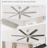 72 Inch Ceiling Fan No Light with Remote Control, Grey Ceiling Fans Without Light With 6-Speeds Quiet Reversible DC Motor, Indoor/Outdoor Ceiling Fan with Dual Finish 7 Blades for Patio Living Room