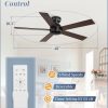 2 Pack 48 Inch Low Profile Ceiling Fan no Light, Black Ceiling Fan without lights, 6-Speeds, Quiet Reversible DC Motor, Indoor/Outdoor Ceiling Fans without Lights for Patio, Living Room, Bedroom