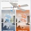 42 Inch Ceiling Fans with Lights and Remote,Indoor Modern Flush Mount Ceiling Fan with 3CCT 6-Speed Quiet DC Motor,Black Small Low Profile Ceiling Fan for Bedroom Living Room Office(Nickel)