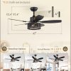 Farmhouse Ceiling Fans with Lights and Remote, 42 Inch Industrial Black Caged Ceiling Fans for Living Room Bedroom Kitchen, 6 Speed Reversible Quiet DC Motor, Dual Finish 5 Blades